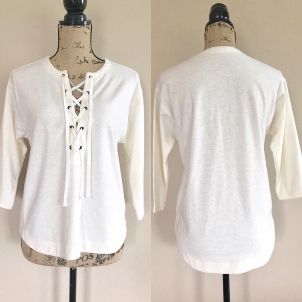•Madewell• lace up knit top {G15}